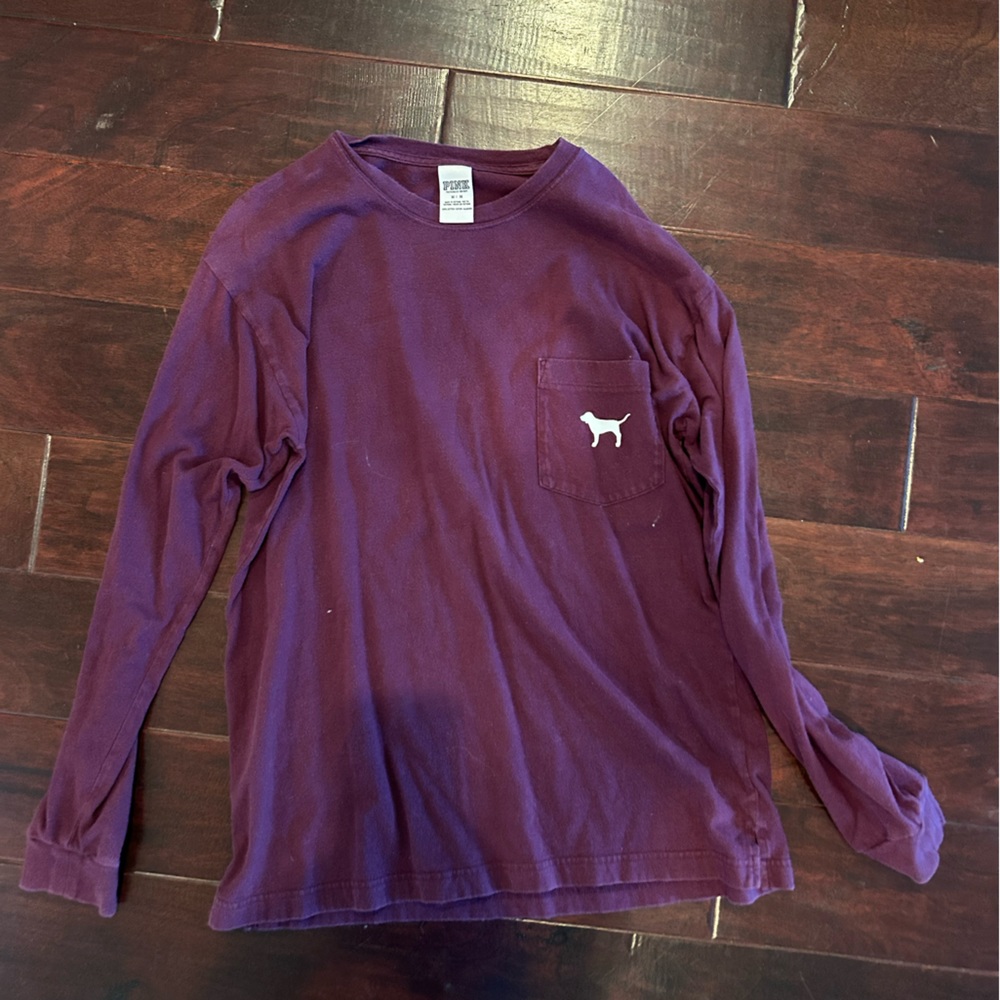 maroon long sleeve victoria’s secret shirt